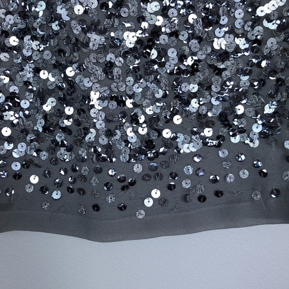 AK Anne Klein Silver Sequined Sleeveless Top - Picture 4 of 9